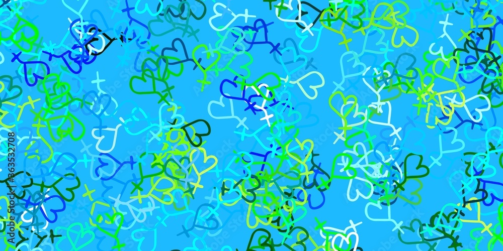 Light Blue, Green vector backdrop with woman's power symbols. Light Blue, Green vector backdrop with woman's power symbols.
