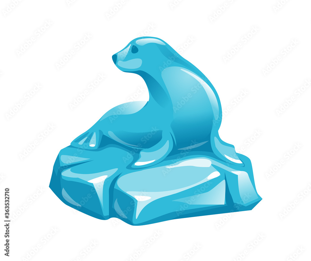 Obraz premium illustration of statuette of ice sea lion
