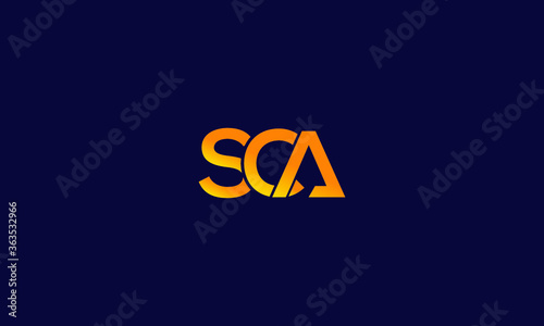 Alphabet letter icon symbol monogram logo SCA photo