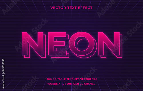 Neon editable text effect