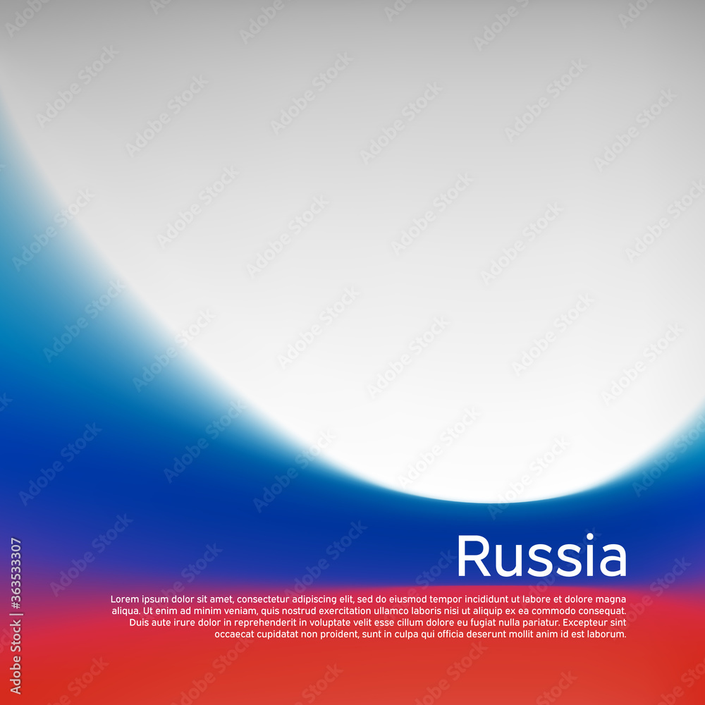 Russia flag background. Blurred pattern in the colors of the russian flag, business booklet. National banner, poster of russia. State russian patriotic cover, flyer. Vector tricolor design Russia flag background. Blurred pattern in the colors of the russian flag, business booklet. National banner, poster of russia. State russian patriotic cover, flyer. Vector tricolor design
