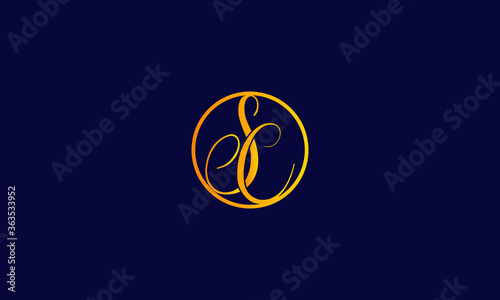 Alphabet letter icon symbol monogram logo SC