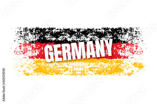 Hand drawn german flag on white photo