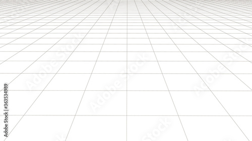 Vector perspective grid. Detailed lines on white background.