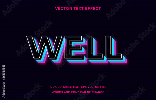 Neon editable text effect