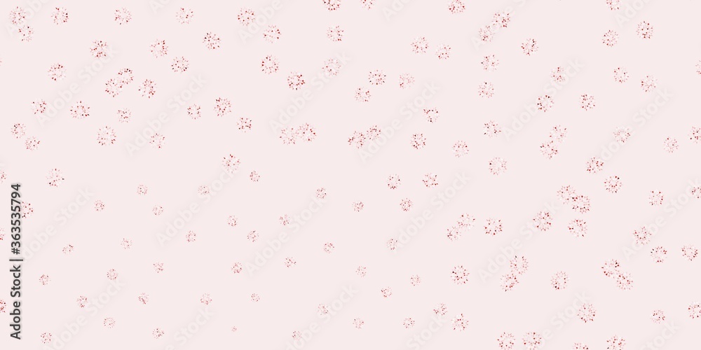 Light orange vector doodle background with flowers.