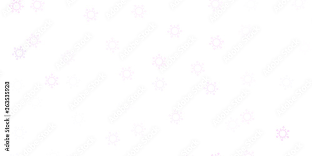 Light purple vector background with covid-19 symbols.