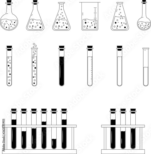 This file contains chemical glassware set for the laboratory.