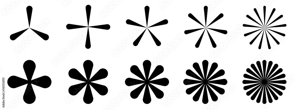 black and white flowers snow icons set vector illustration pattern abstract background art design Trendy 