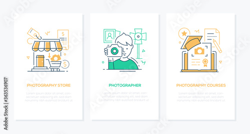 Photo concept - line design style banners set