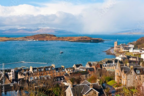 View towards the Isle Kerrera and the Isle of Mull from McCaig's Tower, Oban photo