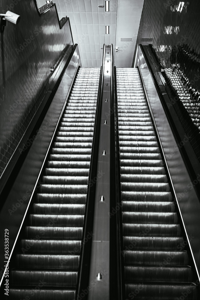 escalator in the subway escalator in the subway