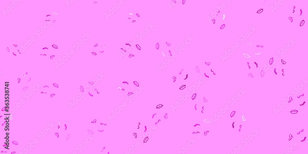 Light Pink vector pattern with feminism elements.