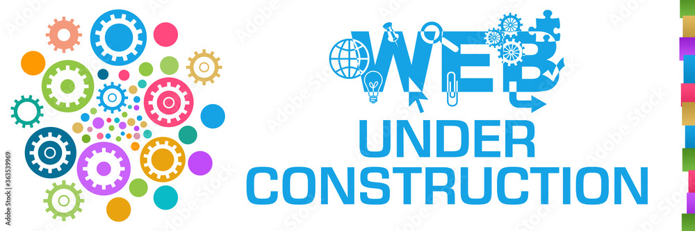 Website Under Construction Colorful Dots Circular Gears Left Website Under Construction Colorful Dots Circular Gears Left