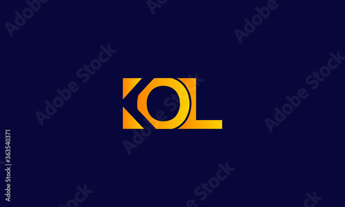 Alphabet letter icon symbol monogram logo KOL