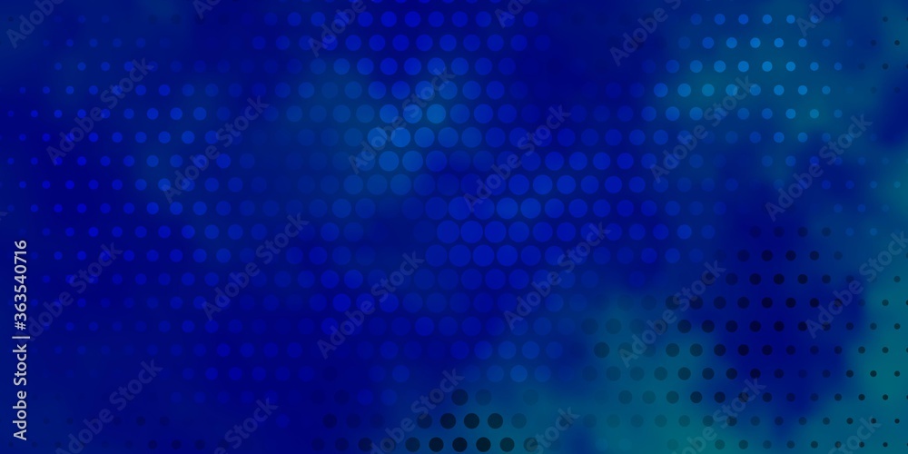 Dark BLUE vector background with circles. Colorful illustration with gradient dots in nature style. Design for posters, banners.