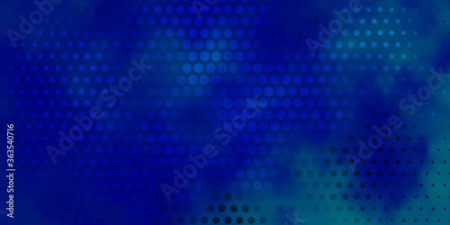 Dark BLUE vector background with circles. Colorful illustration with gradient dots in nature style. Design for posters, banners.