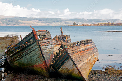 Old boats  Salen  Isle of Mull  Inner Hebrides  Scotland