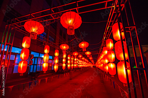 Chinese traditional red lanterns in the streets