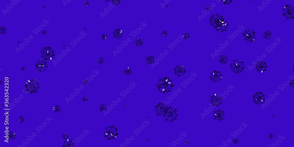 Light Purple vector pattern with colored snowflakes.