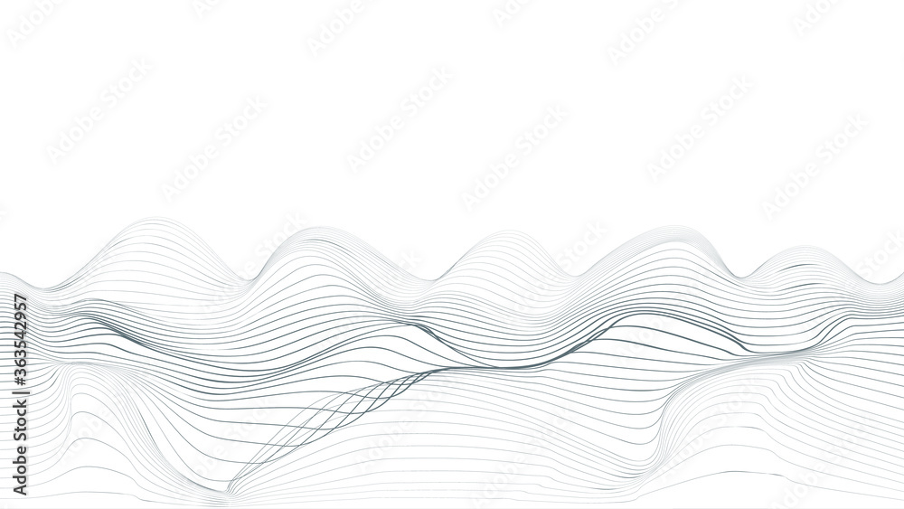 Abstract flow lines background . Fluid wavy shape .Striped linear pattern . Vector illustration