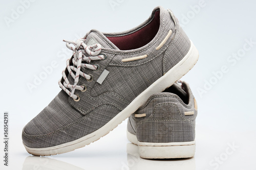 Pair of gray casual shoes