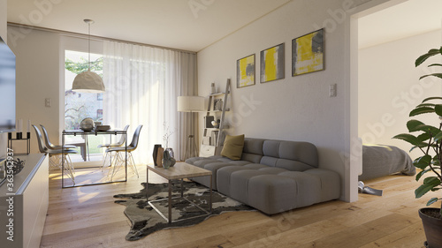 Small modern european Apartment interior