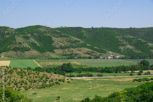 Village landscape from Azerbaijan. Ismailli region of Azerbaijan. Beautiful nature of Azerbaijan photo