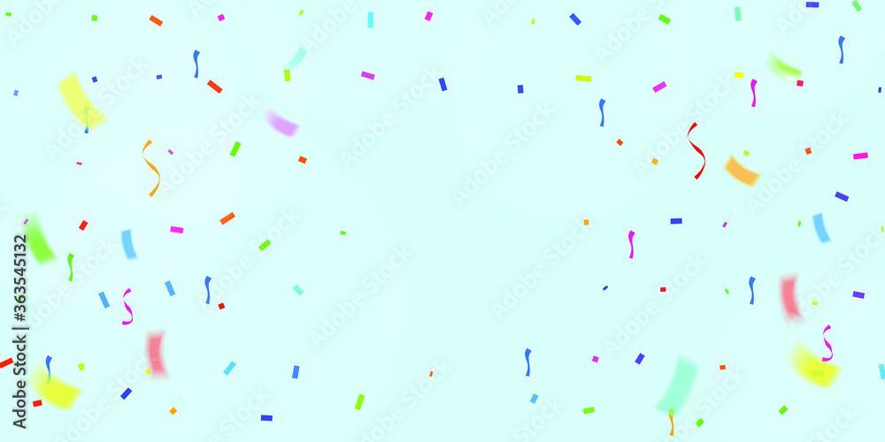 colorful confetti background on green blue background