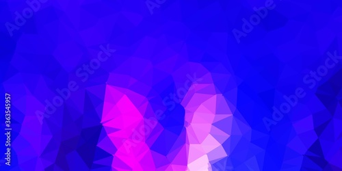 Dark pink, blue vector gradient polygon design.