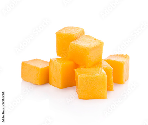 slice of fresh mango with clipping path.