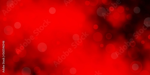 Dark Red vector texture with disks. Abstract decorative design in gradient style with bubbles. Design for posters, banners.