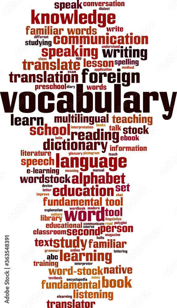 Obraz premium Vocabulary word cloud