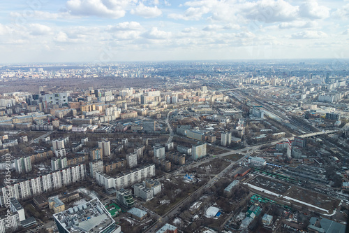 Russia, Moscow, 2019: view from the Ostankino TV tower to the city panorama © Artem