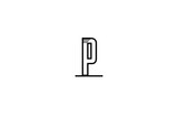 P Letter Monogram Line Dots Shadow Logotype