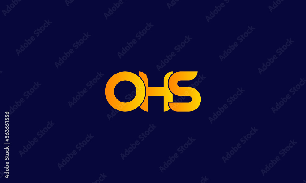 Alphabet letter icon symbol monogram logo OHS Alphabet letter icon symbol monogram logo OHS