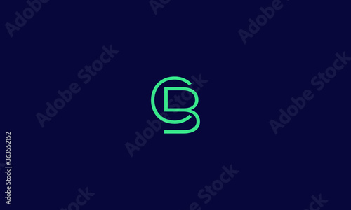 Alphabet letter icon symbol monogram logo CB