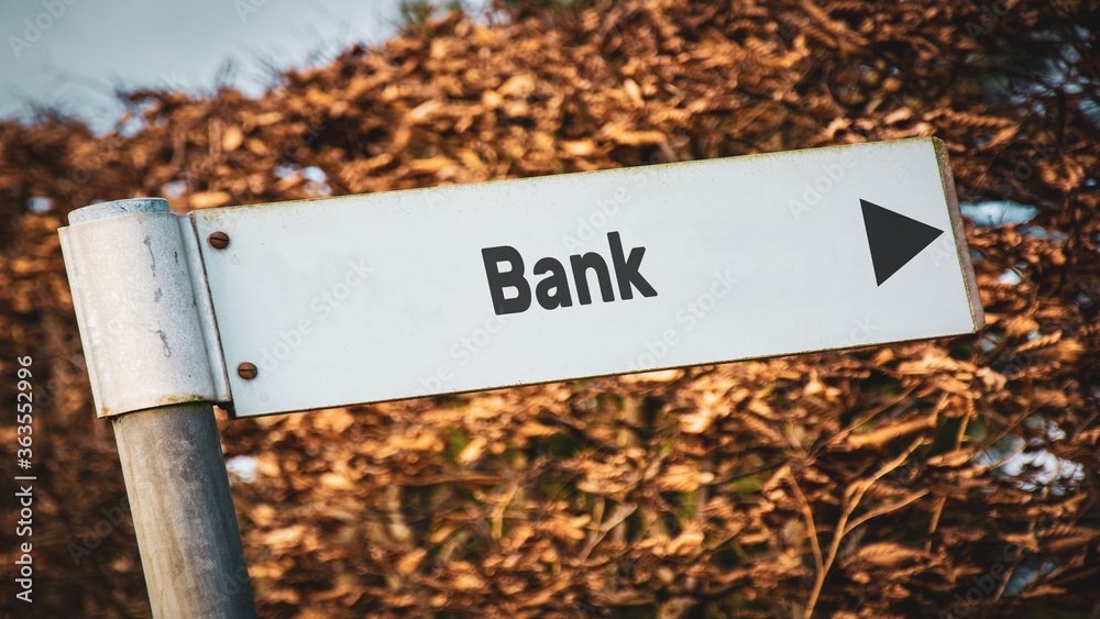 Street Sign to Bank