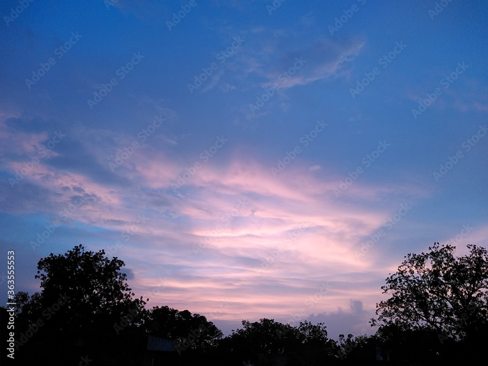 Abstract of cloud with blush in sky