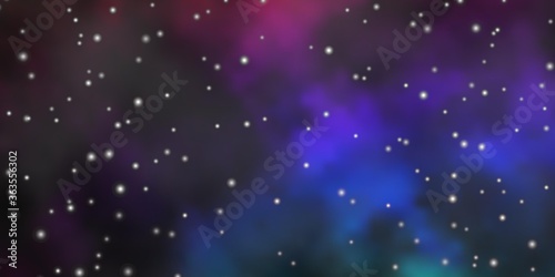 Dark Multicolor vector background with colorful stars. Modern geometric abstract illustration with stars. Design for your business promotion.