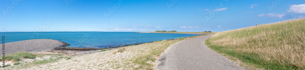 Beach and bikeway in Kamperland Noord-Beveland in the state of Zeeland Netherlands