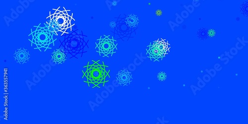 Light Blue  Green vector background with random forms.