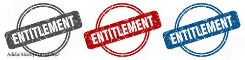 entitlement stamp. entitlement sign. entitlement label set