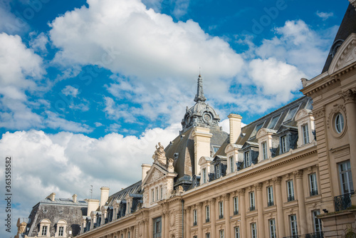 RENNES, FRANCE - April 28, 2018: Antique building view in Old Town in Rennes, France photo