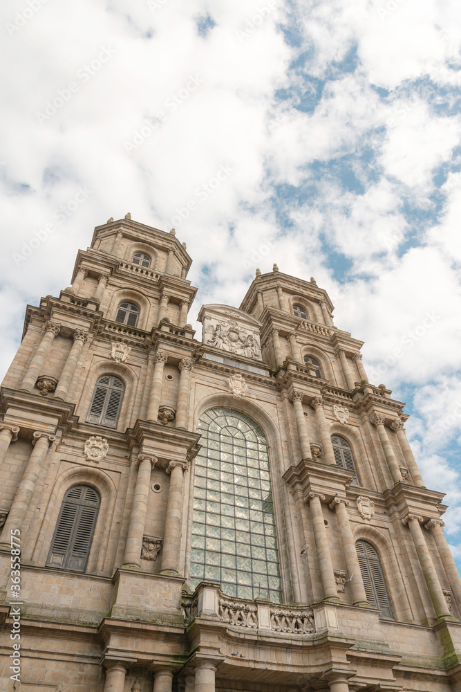 RENNES, FRANCE - April 28, 2018: Cathedral Saint-Pierre of Rennes in Rennes, France