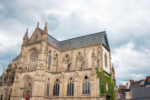 RENNES, FRANCE - April 28, 2018: Traditional Cathedral building in Rennes, France