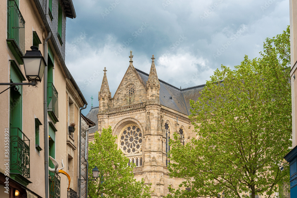 RENNES, FRANCE - April 28, 2018: Street view of downtown in Rennes, France