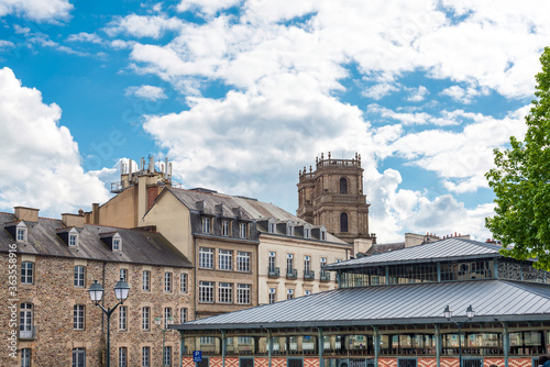 RENNES, FRANCE - April 28, 2018: Street view of downtown in Rennes, France photo