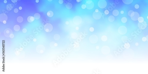 Light BLUE vector template with circles. Glitter abstract illustration with colorful drops. Design for your commercials.