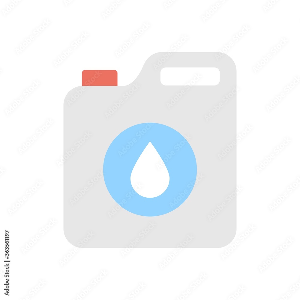 Plastic oil can icon illustration in flat design style. Fuel container, petrol canister sign. Plastic oil can icon illustration in flat design style. Fuel container, petrol canister sign.